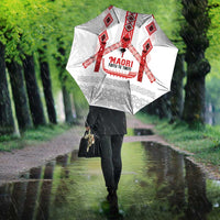 Toitu Te Tiriti Waitangi Umbrella White Wharenui House - Polynesian Pride