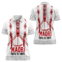Toitu Te Tiriti Waitangi Women Polo Shirt White Wharenui House LT9 - Polynesian Pride