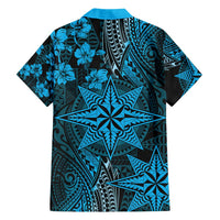 Vintage Tonga Tribal Ngatu Pattern Hawaiian Shirt With Pacific Floral Aqua Art LT9 - Polynesian Pride