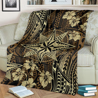 Vintage Tonga Tribal Ngatu Pattern Blanket With Pacific Floral Brown Art LT9 - Polynesian Pride