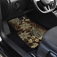 Vintage Tonga Tribal Ngatu Pattern Car Mats With Pacific Floral Brown Art LT9 - Polynesian Pride
