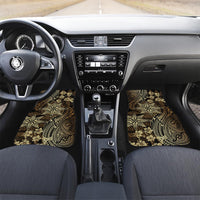 Vintage Tonga Tribal Ngatu Pattern Car Mats With Pacific Floral Brown Art LT9 Set 2pcs - Front Brown - Polynesian Pride