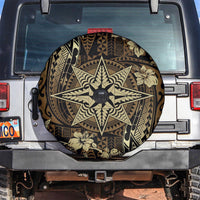 Vintage Tonga Tribal Ngatu Pattern Spare Tire Cover With Pacific Floral Brown Art LT9 Brown - Polynesian Pride
