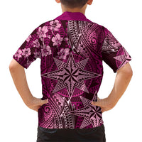 Vintage Tonga Tribal Ngatu Pattern Hawaiian Shirt With Pacific Floral Pink Art LT9 - Polynesian Pride