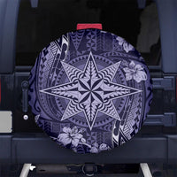 Vintage Tonga Tribal Ngatu Pattern Spare Tire Cover With Pacific Floral Pink Art LT9 - Polynesian Pride