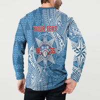 Personalised Tonga Apifo'ou College Button Sweatshirt Since 1865 Special Kupesi Pattern LT9 - Polynesian Pride