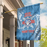 Personalised Tonga Apifo'ou College Garden Flag Since 1865 Special Kupesi Pattern LT9 House Flag Blue - Polynesian Pride