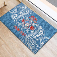Personalised Tonga Apifo'ou College Rubber Doormat Since 1865 Special Kupesi Pattern LT9 - Polynesian Pride