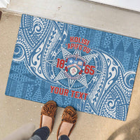 Personalised Tonga Apifo'ou College Rubber Doormat Since 1865 Special Kupesi Pattern LT9 - Polynesian Pride