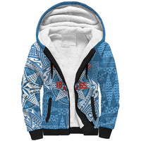 Personalised Tonga Apifo'ou College Sherpa Hoodie Since 1865 Special Kupesi Pattern LT9 Unisex Blue - Polynesian Pride