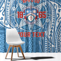 Personalised Tonga Apifo'ou College Window Curtain Since 1865 Special Kupesi Pattern LT9 - Polynesian Pride