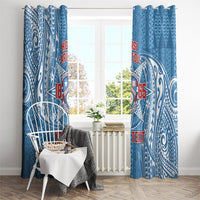 Personalised Tonga Apifo'ou College Window Curtain Since 1865 Special Kupesi Pattern LT9 - Polynesian Pride
