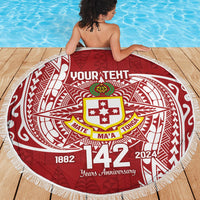 Personalised Kolisi Tonga Atele 142nd Anniversary Beach Blanket Special Kupesi Pattern LT9 - Polynesian Pride