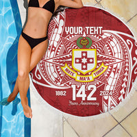 Personalised Kolisi Tonga Atele 142nd Anniversary Beach Blanket Special Kupesi Pattern LT9 - Polynesian Pride