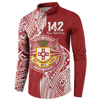 Personalised Kolisi Tonga Atele 142nd Anniversary Button Sweatshirt Special Kupesi Pattern LT9 - Polynesian Pride