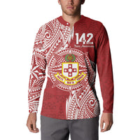 Personalised Kolisi Tonga Atele 142nd Anniversary Button Sweatshirt Special Kupesi Pattern LT9 - Polynesian Pride
