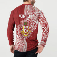 Personalised Kolisi Tonga Atele 142nd Anniversary Button Sweatshirt Special Kupesi Pattern LT9 - Polynesian Pride