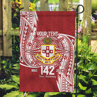 Personalised Kolisi Tonga Atele 142nd Anniversary Garden Flag Special Kupesi Pattern LT9 Garden Flag White - Polynesian Pride
