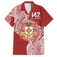Personalised Kolisi Tonga Atele 142nd Anniversary Hawaiian Shirt Special Kupesi Pattern LT9 White - Polynesian Pride