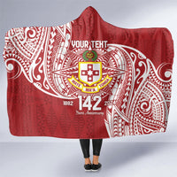 Personalised Kolisi Tonga Atele 142nd Anniversary Hooded Blanket Special Kupesi Pattern LT9 - Polynesian Pride