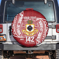 Personalised Kolisi Tonga Atele 142nd Anniversary Spare Tire Cover Special Kupesi Pattern LT9 White - Polynesian Pride