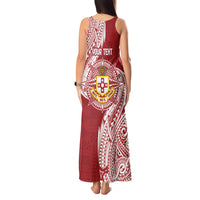 Personalised Kolisi Tonga Atele 142nd Anniversary Tank Maxi Dress Special Kupesi Pattern LT9 - Polynesian Pride