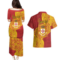 Personalised Kolisi Tonga Atele Couples Matching Puletasi and Hawaiian Shirt Since 1882 Simple Ngatu Pattern LT9 - Polynesian Pride