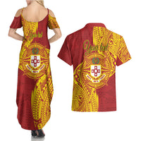 Personalised Kolisi Tonga Atele Couples Matching Summer Maxi Dress and Hawaiian Shirt Since 1882 Simple Ngatu Pattern LT9 - Polynesian Pride