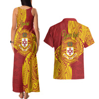 Personalised Kolisi Tonga Atele Couples Matching Tank Maxi Dress and Hawaiian Shirt Since 1882 Simple Ngatu Pattern LT9 - Polynesian Pride