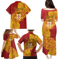 Personalised Kolisi Tonga Atele Family Matching Puletasi and Hawaiian Shirt Since 1882 Simple Ngatu Pattern LT9 - Polynesian Pride