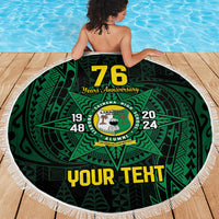 Personalised Tonga Liahona High School 76th Anniversary Beach Blanket Special Kupesi Pattern LT9 - Polynesian Pride
