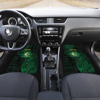 Personalised Tonga Liahona High School 76th Anniversary Car Mats Special Kupesi Pattern LT9 Set 2pcs - Front Green - Polynesian Pride