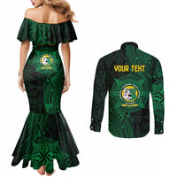 Personalised Tonga Liahona High School 76th Anniversary Couples Matching Mermaid Dress and Long Sleeve Button Shirt Special Kupesi Pattern LT9 - Polynesian Pride