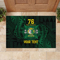 Personalised Tonga Liahona High School 76th Anniversary Rubber Doormat Special Kupesi Pattern LT9 - Polynesian Pride