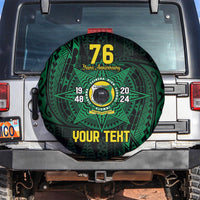 Personalised Tonga Liahona High School 76th Anniversary Spare Tire Cover Special Kupesi Pattern LT9 Green - Polynesian Pride
