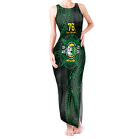 Personalised Tonga Liahona High School 76th Anniversary Tank Maxi Dress Special Kupesi Pattern LT9 Women Green - Polynesian Pride
