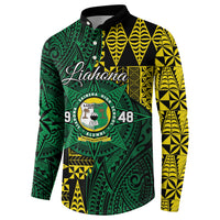 Personalised Tonga Liahona High School Button Sweatshirt Since 1948 Special Kupesi Pattern LT9 - Polynesian Pride