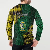Personalised Tonga Liahona High School Button Sweatshirt Since 1948 Special Kupesi Pattern LT9 - Polynesian Pride