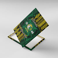 Personalised Tonga Liahona High School Canvas Wall Art Since 1948 Special Kupesi Pattern LT9 With Frame Green - Polynesian Pride