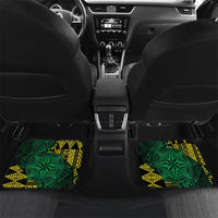 Personalised Tonga Liahona High School Car Mats Since 1948 Special Kupesi Pattern LT9 Set 2pcs - Back Green - Polynesian Pride