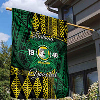 Personalised Tonga Liahona High School Garden Flag Since 1948 Special Kupesi Pattern LT9 - Polynesian Pride
