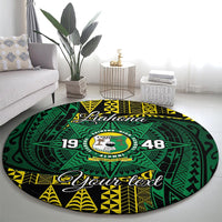 Personalised Tonga Liahona High School Round Carpet Since 1948 Special Kupesi Pattern