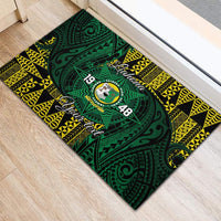 Personalised Tonga Liahona High School Rubber Doormat Since 1948 Special Kupesi Pattern LT9 - Polynesian Pride