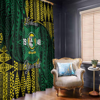 Personalised Tonga Liahona High School Window Curtain Since 1948 Special Kupesi Pattern LT9 - Polynesian Pride