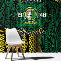 Personalised Tonga Liahona High School Window Curtain Since 1948 Special Kupesi Pattern LT9 - Polynesian Pride