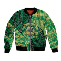 Personalised Tonga Saineha High School Bomber Jacket Since 1978 Special Kupesi Pattern LT9 Unisex Green - Polynesian Pride