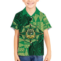 Personalised Tonga Saineha High School Family Matching Off The Shoulder Long Sleeve Dress and Hawaiian Shirt Since 1978 Special Kupesi Pattern