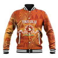Personalised Tonga Tailulu College Baseball Jacket Since 1967 Special Kupesi Pattern Version 1 LT9 Unisex Gold - Polynesian Pride