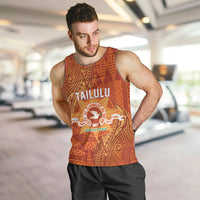 Personalised Tonga Tailulu College Men Tank Top Since 1967 Special Kupesi Pattern Version 1 LT9 Gold - Polynesian Pride