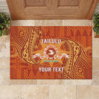Personalised Tonga Tailulu College Rubber Doormat Since 1967 Special Kupesi Pattern Version 1 LT9 - Polynesian Pride